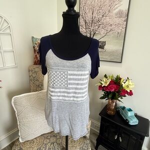 Free Kisses Gray and Blue Tank Top